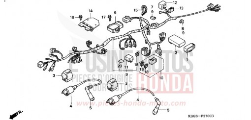 FAISCEAU DES FILS/ BOBINE D'ALLUMAGE CB250R de 1994